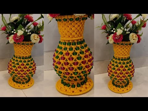 Macrame Flower Pot | Easy tutorial | DIY | New design @anishas craft