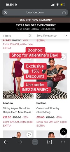 AD boohoo Extra 15% discount! Use code: INEZGRABIEC Link below to storefront: https://lcshop.co/qGptkx @boohoo #boohoo #fashion #fyp #valentinesday