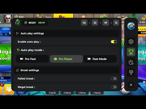 SNAKE MOD MENU 8 BALL POOL LINHAS, AUTOPLAY, FASTMODE SEM ROOT 56.12.0