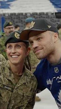 🎙️ Max Domi on the mic for our 20th annual Canadian Armed Forces Appreciation Night #leafs #nhl