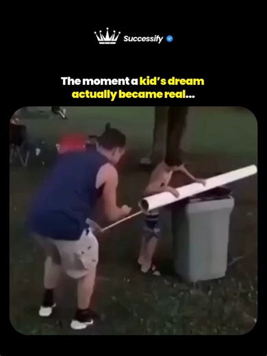 The post shares a viral video from November 2025 showing a father and young son igniting a homemade PVC pipe device in a park to melt frozen ground, resulting in flames engulfing a tree and grass, capturing the child's ecstatic reaction before they flee as the mother approaches. #funny #positivevibes #hopecore #lifelessons #dreams #wholesome #parenthood