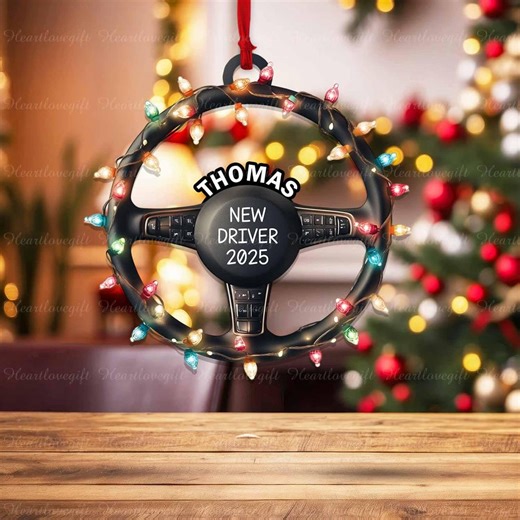 New Driver Ornament 2025, Steering Wheel Christmas Ornament, Custom New Driver Acrylic Ornament, First Teenager Car Christmas Ornament - Etsy