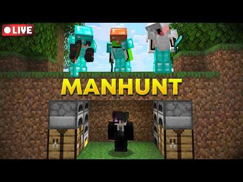 Minecraft 1 Speedrunner VS 3 Hunters Manhunt Live
