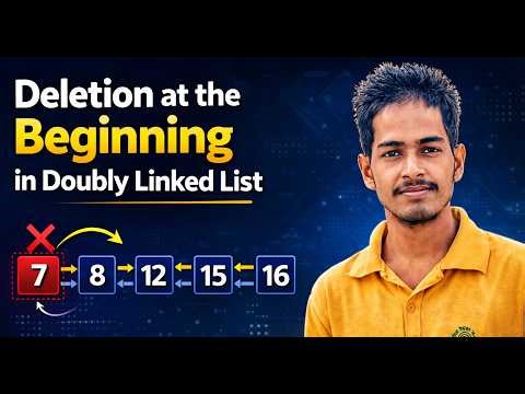 Deletion at Beginning in Doubly Linked List | Data Structure in C | Step by Step Explanation