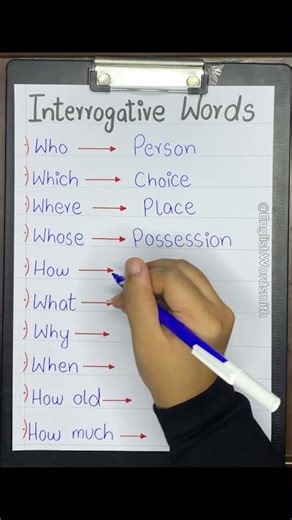 Interrogative Words 🔤✨ #englishtips #education #writingtechniques #interrogative