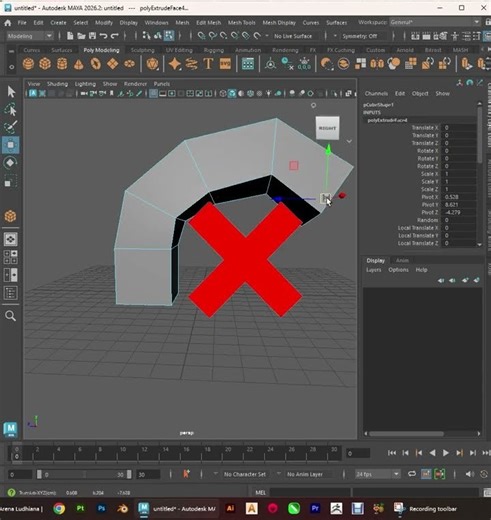 Extrude Tool Quick Tip | Maya 3D Shorts