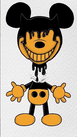 Bendy Ink 🖋️ Mickey Mouse | Animated Drawing #animation #bendy #mikey #shorts