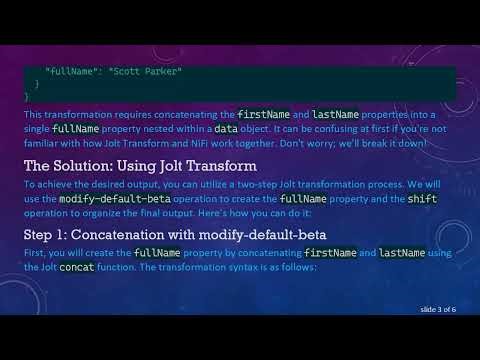 How to Effectively Concat Two Properties Using Jolt Transform in Apache NiFi