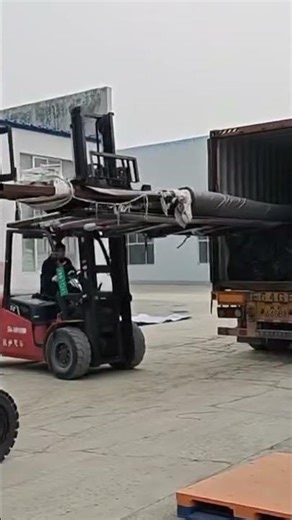 How do we load 6-meter geomembrane rolls into a container?