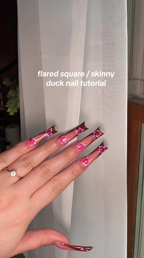 Flared Square & Skinny Duck Nail Tutorial