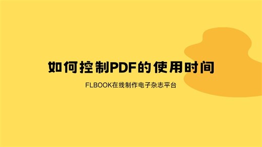 如何控制PDF的使用时间？