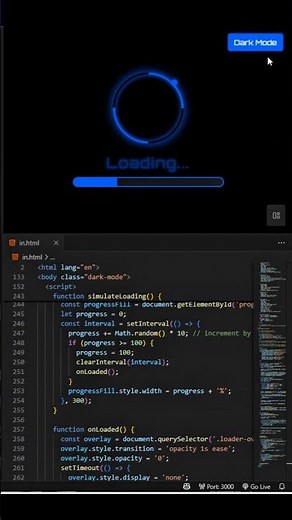 Futuristic Loading Screen Animation Advanced | CSS UI Design ⚡. #LoadingScreen #CSSAnimation #Shorts