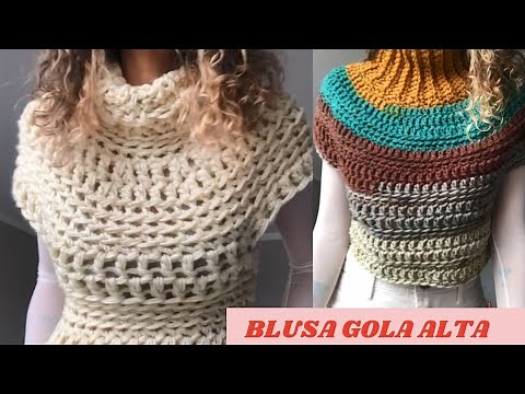 BLUSA WINTER TOPDOWN CROCHÊ - TUTORIAL