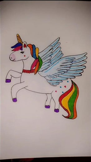 Cute Unicorn Drawing 🦄✨ | Satisfying Art Shorts #art #shorts