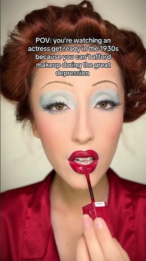 1930s inspired makeup 💄 #1930smakeup #1930 #1930s #thegreatdepression #makeup #povmakeup