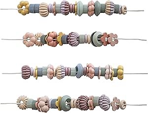 mushie Bead Lacing Toy Set | Montessori Fine Motor Skills Toy for Toddlers 18 Months+ | 54 Pieces
