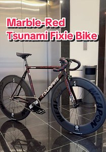 Super Fixie Bike-Marble Red Tsunami! Customized by MRBICYCLES!#Bike #tsunami #cycling #bikelover #fixie
