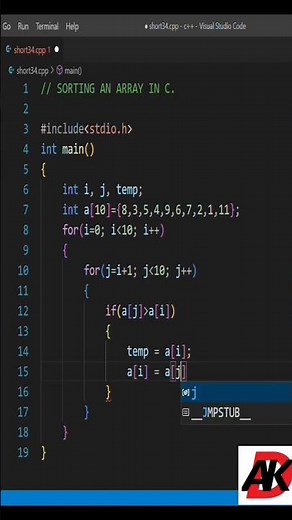 Bubble Sort Method To Sorting An Array.||Coding In C.