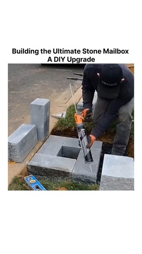 Art Hack studio on Instagram: "Building the **ultimate stone mailbox**… because why have a basic plastic box when you can have a **mini fortress** on your curb 🧱📬🔥 This is the kind of DIY upgrade that instantly makes a house look more expensive — not because it’s flashy, but because it’s built with that “this will outlive me” energy. It starts with the most important part: the **foundation**. A solid gravel base gets laid down and leveled so everything stays stable through rain, freezing temp