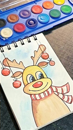 Cute Reindeer Drawing | Easy Deer Art for Beginners #youtubeshorts #shorts