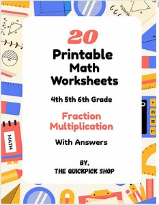 Fraction Multiplication Worksheets: Grades 4-6 Math Practice (PDF) - Etsy Canada