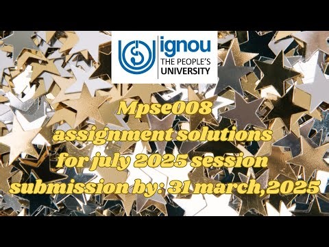 Mpse008 assignment solutions#ignou#ignouassignmentfrontpage#ignouassignment 