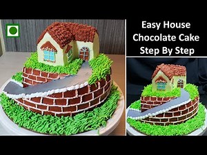 Easy Chocolate House Cake Recipe step by step | Tutorial for House Cake | Cake Decorating Ideas