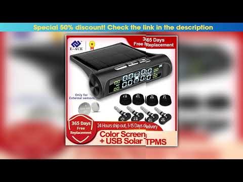 EACE Solar Power TPMS Car Tire Pressure Alarm Monitor System Auto Security Alarm Systems Tyre