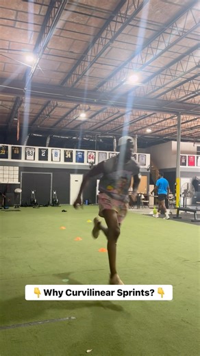 By working curvilinear sprints we can improve an athletes ability to move efficiently through space how they would in competition. - Optimal change of direction comes from mechanical efficiency. Efficient movement increases speed, saves energy, and prevents injury. - Pattern rehearsal improves eccentric control and joint stability. - All too often we focus so much on angular cutting and lack how the athlete actually moves through space in game. - By hammering and progressing curvilinear sprints 
