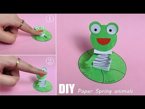 DIY Paper Slinky Frog | How to Make a Paper Spring Frog | Origami Spring Into Action | Paper Crafts