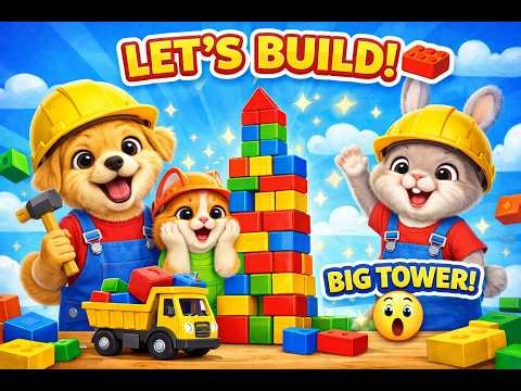 Kids Building Song 🧱👷 | Learn Colors & Build Blocks | Fun Toddler Song 🎶