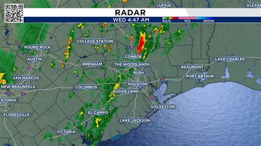 LIVE RADAR: Storms moving into Houston Wednesday