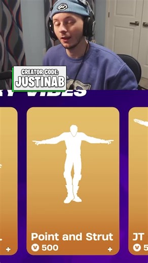 Point and Strut emote in the Fortnite Item Shop: http://fortnite.com/item-shop?creator-code=JustinAB #Fortnite #Fortniteskins #Fortniteitemshop #epicpartner #Supportacreator
