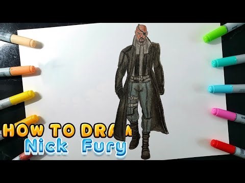 HOW TO DRAW NICK FURY FROM FORTNITE SEASON 8