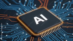 Artificial Intelligence Chip Processor On Circuit Board Future Computing Technology Digital Innovation Neural Networks Machine Learning Data Global Network Stock Video