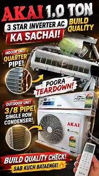 😱AKAI 1 Ton 3⭐ Inverter AC Teardown | Asli Build Quality Exposed! Worth Buying? 🔥