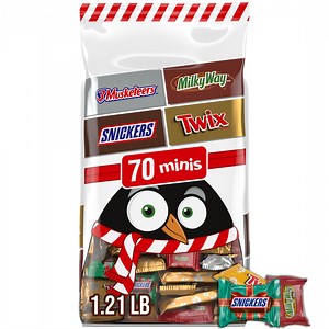 Mars Mixed Snickers, Twix & More Minis Assorted Chocolate Christmas Candy Bars - 70 Count Bulk Bag