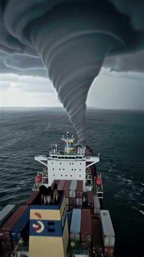 The raw power of a sea tornado is terrifying. 🌪️ #tornado