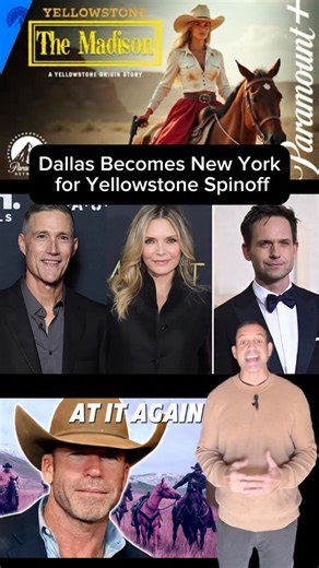 DFW Realtor - Mike McDonald on Instagram: "Taylor Sheridan is at it again — transforming downtown Dallas into New York City for his newest Yellowstone spinoff, The Madison. Main and Ervay were blocked off as NYC cabs and an NYPD cruiser rolled through the streets, complete with custom decals and museum ads that made Dallas look straight out of Manhattan. The Madison follows a New York family moving to Montana and stars Michelle Pfeiffer and Matthew Fox. Sheridan’s team is reportedly filming Seas
