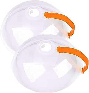 LUCKTE-Microwave Splatter Cover, Microwave Cover for Food BPA Free, Microwave Plate Cover Guard Lid with Steam Vents Keeps Microwave Oven Clean (Orange-2Pack)