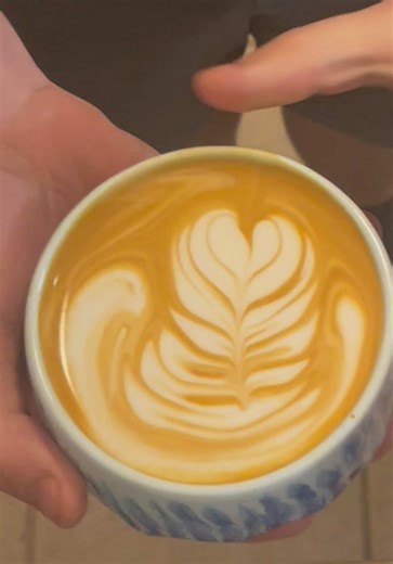 Maybe a tiny bit too thick? Or too hot? I’m hit or miss with steaming milk sometimes #fyp #latteart #latte #espressotiktok