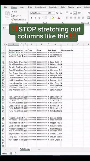 Excel AutoFit Shortcut = Game Changer 😱 #excelshorts