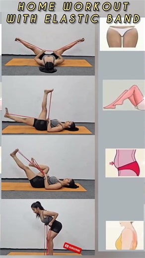 HOME WORKOUTWITH ELASTIC BAND #ytshorts #shorts #resistancebands #fitness #workout #exercise