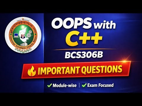 BCS306B vtu important questions and passing package|OOPS with C++ vtu important questions