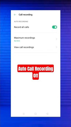 Oppo Auto Call Recording Kaise Band Kare ( Turn Off ) Auto call Recording Kaise Hataye #shorts