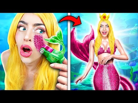 EXTREME MAKEOVER From Princess Peach to MERMAID!? (HOW TO BECOME A MERMAID!)