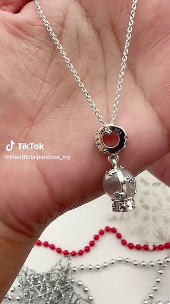 Snowflake Snowglobe Dangle Charm - Christmas Jewelry Gift