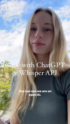 Tiffany Janzen on Instagram: "Let’s code! OpenAI has made available APIs for ChatGPT and the company’s AI-powered transcription and translation service Whisper. What are some projects you can think of you want to build with this?! Start by following the “Getting started guide” like we did here to really understand what’s going on (check out the generate.js file). This is a simple way to get started regardless of how much coding experience you have. #openai #chatgpt #code #coder #devlife #stem #g