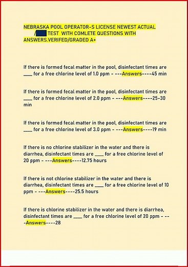 Nebraska Pool Operators License Newest Actual Test With Coml video