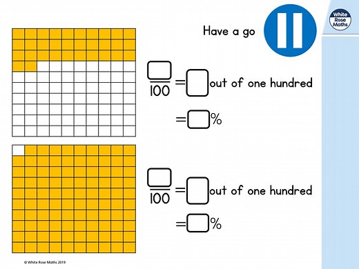 Year 6 - Week 6 - Lesson 1 - Fractions to percentages